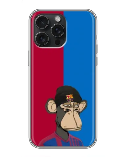 Чехол для iPhone 16 Pro Max с картинкой «Bored Ape — фанат Барсы»