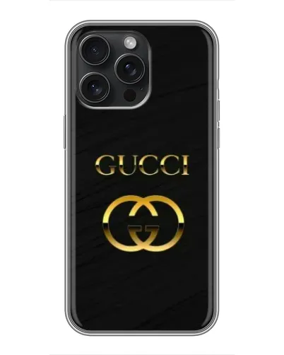Чехол для iPhone 16 Pro Max с картинкой «Золотой логотип Gucci» Чехол для iPhone 16 Pro Max с картинкой «Золотой логотип Gucci»