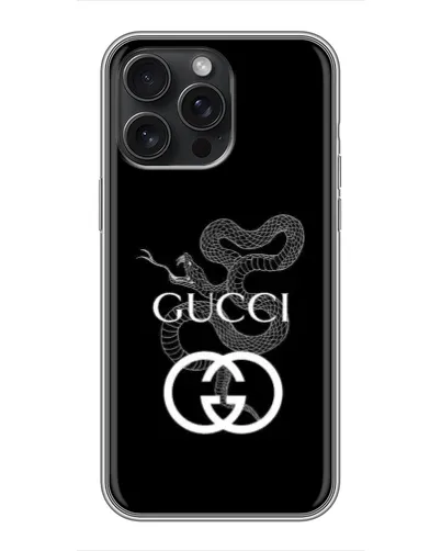Чехол для iPhone 16 Pro Max с картинкой «Gucci — серебряная змея» Чехол для iPhone 16 Pro Max с картинкой «Gucci — серебряная змея»