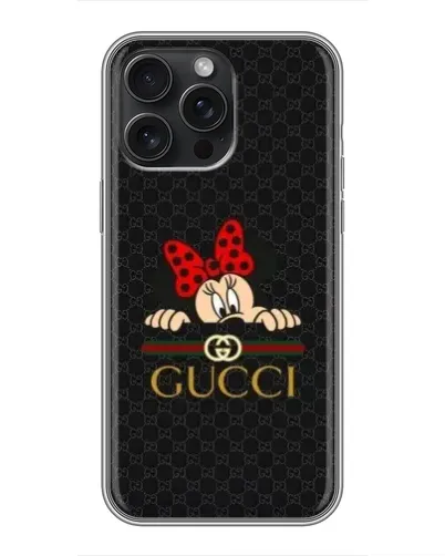 Чехол для iPhone 16 Pro Max с картинкой «Минни Маус Gucci — черный» Чехол для iPhone 16 Pro Max с картинкой «Минни Маус Gucci — черный»