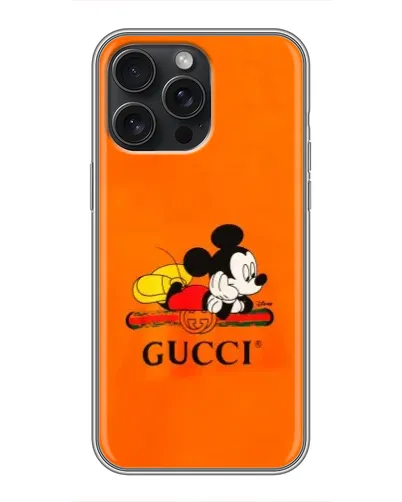 Чохол для iPhone 16 Pro Max з картинкою «Міккі Маус Gucci — помаранч» Чохол для iPhone 16 Pro Max з картинкою «Міккі Маус Gucci — помаранч»