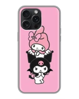 Чехол для iPhone 16 Pro Max с картинкой «My Melody и Kuromi»