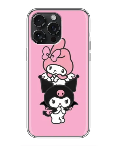 Чехол для iPhone 16 Pro Max с картинкой «My Melody и Kuromi»