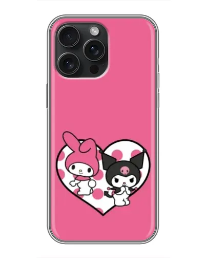 Чехол для iPhone 16 Pro Max с картинкой «Kuromi и My Melody»
