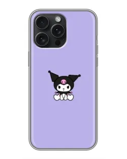 Чехол для iPhone 16 Pro Max с картинкой «Kuromi — фиолетовый минимализм»
