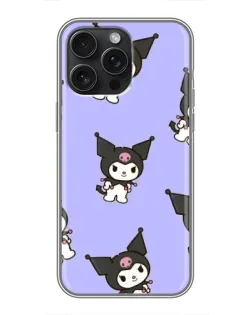 Чехол для iPhone 16 Pro Max с картинкой «Паттерн с Kuromi»