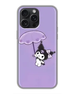 Чехол для iPhone 16 Pro Max с картинкой «Kuromi с зонтиком»