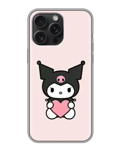 Чехол для iPhone 16 Pro Max с картинкой «Kuromi и сердце»
