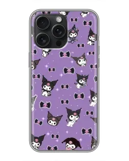 Чехол для iPhone 16 Pro Max с картинкой «Kuromi — паттерн»
