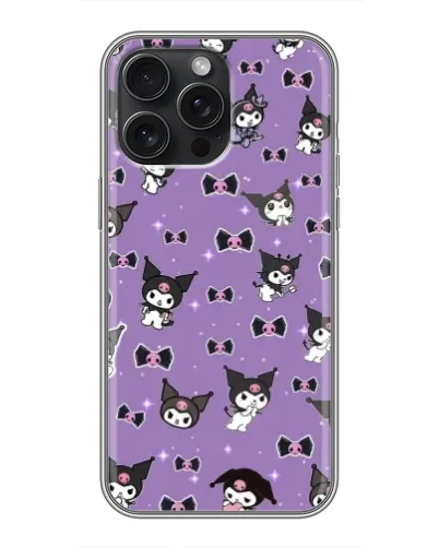 Чехол для iPhone 16 Pro Max с картинкой «Kuromi — паттерн»