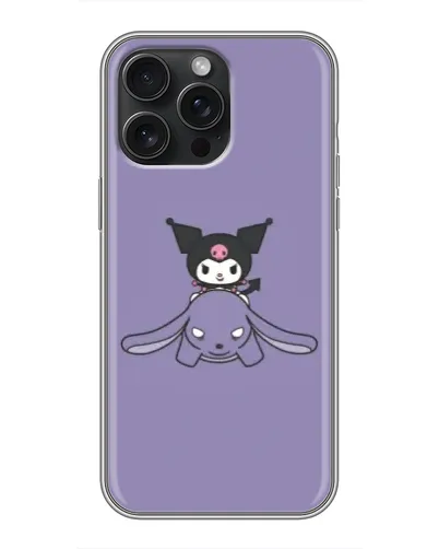 Чехол для iPhone 16 Pro Max с картинкой «Kuromi на лиловом фоне»