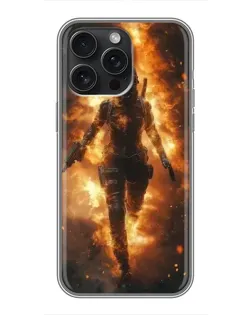 Чехол для iPhone 16 Pro Max с картинкой «BMW — скорость в дожде»