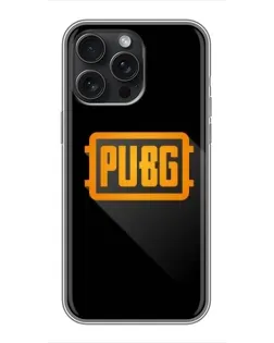 Чехол для iPhone 16 Pro Max с картинкой «PUBG — рамка лого»