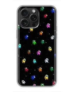 Чехол для iPhone 16 Pro Max с картинкой «Экипаж Among Us»