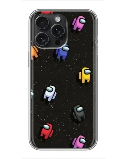 Чехол для iPhone 16 Pro Max с картинкой «Космический паттерн Among Us»
