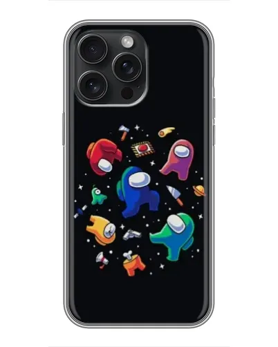 Чехол для iPhone 16 Pro Max с картинкой «Among Us космос»