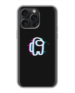 Чехол для iPhone 16 Pro Max с картинкой «Among Us неон»