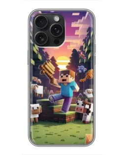 Чехол для iPhone 16 Pro Max с картинкой «Стив на ферме» Чехол для iPhone 16 Pro Max с картинкой «Стив на ферме»