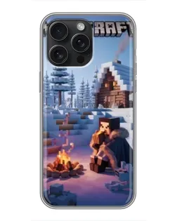 Чохол для iPhone 16 Pro Max з картинкою «Зимовий Minecraft»