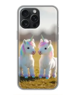 Чехол для iPhone 16 Pro Max с картинкой «Пара единорогов» Чехол для iPhone 16 Pro Max с картинкой «Пара единорогов»