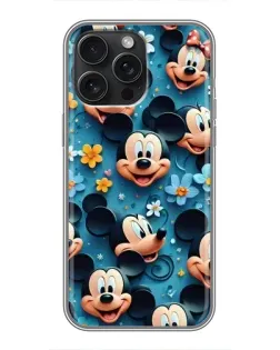 Чехол для iPhone 16 Pro Max с картинкой «Паттерн Микки и Минни»