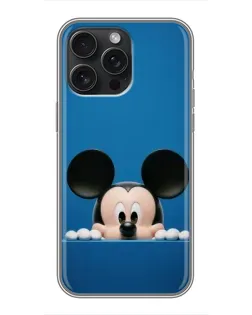 Чехол для iPhone 16 Pro Max с картинкой «Микки выглядывает»