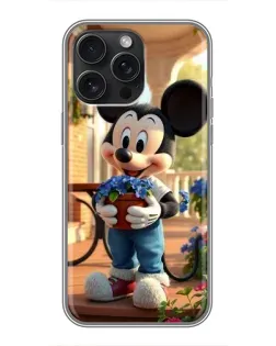 Чехол для iPhone 16 Pro Max с картинкой «Микки садовод»