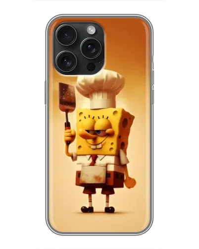 Чехол для iPhone 16 Pro Max с картинкой «Губка Боб повар»