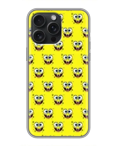Чехол для iPhone 16 Pro Max с картинкой «Паттерн Губка Боб»