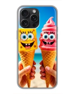 Чехол для iPhone 16 Pro Max с картинкой «Спанч Боб мороженое» Чехол для iPhone 16 Pro Max с картинкой «Спанч Боб мороженое»