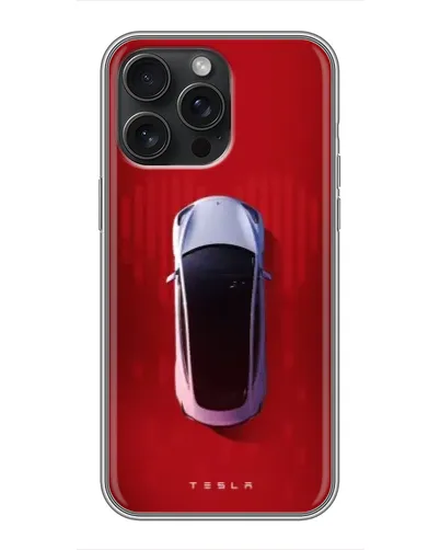 Чехол для iPhone 16 Pro Max с картинкой «Tesla Top View»
