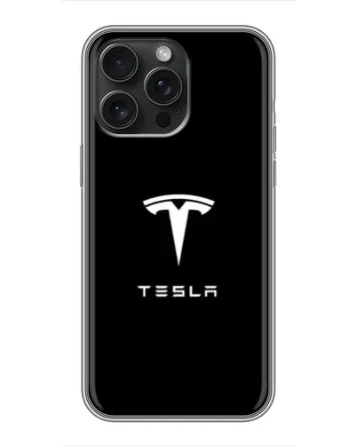 Чехол для iPhone 16 Pro Max с картинкой «Tesla White Logo»