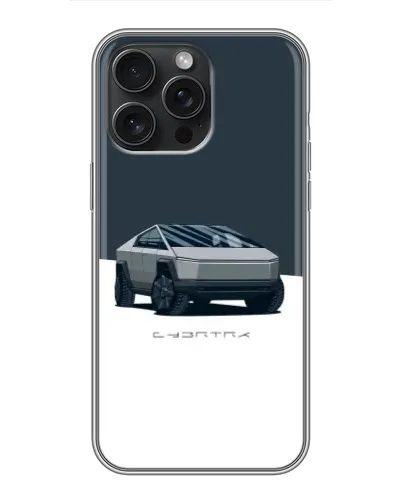 Чехол для iPhone 16 Pro Max с картинкой «Серебристый Cybertruck Tesla»