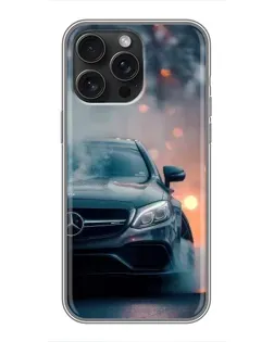Чехол для iPhone 16 Pro Max с картинкой «Mercedes — ночной город»