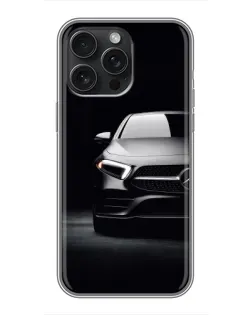 Чехол для iPhone 16 Pro Max с картинкой «Свет фар Mercedes»