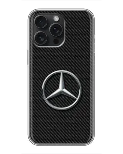 Чехол для iPhone 16 Pro Max с картинкой «Карбоновый Mercedes стиль»
