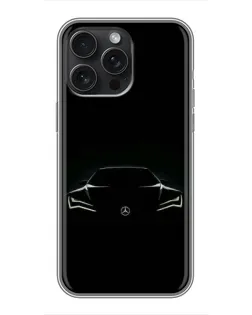 Чехол для iPhone 16 Pro Max с картинкой «Mercedes — силуэт авто»