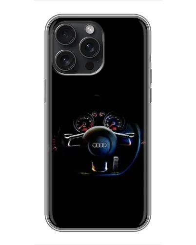 Чехол для iPhone 16 Pro Max с картинкой «Салон Audi — руль»