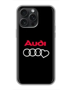 Чехол для iPhone 16 Pro Max с картинкой «Логотип Audi Heart»