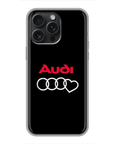 Чехол для iPhone 16 Pro Max с картинкой «Логотип Audi Heart»