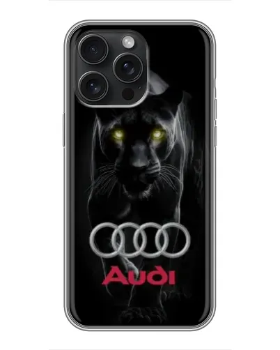 Чехол для iPhone 16 Pro Max с картинкой «Пантера и Audi»
