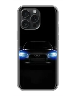 Чехол для iPhone 16 Pro Max с картинкой «Audi в неоне»
