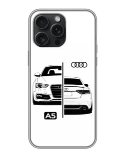 Чехол для iPhone 16 Pro Max с картинкой «Audi — контрастный дизайн»