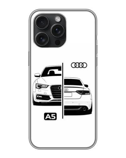 Чехол для iPhone 16 Pro Max с картинкой «Audi — контрастный дизайн»