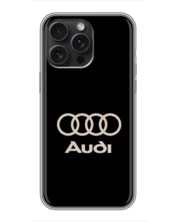 Чехол для iPhone 16 Pro Max с картинкой «Audi — золотой логотип»