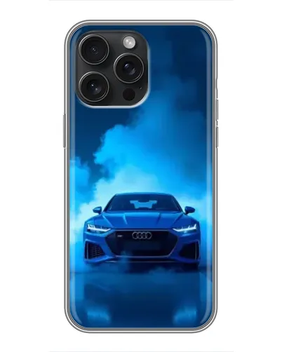 Чехол для iPhone 16 Pro Max с картинкой «Audi — голубая энергия»