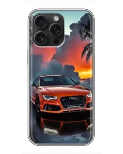 Чехол для iPhone 16 Pro Max с картинкой «Audi — закат»
