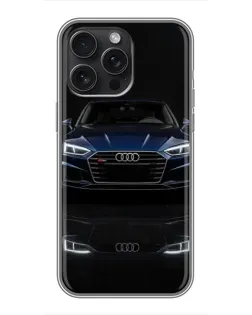 Чехол для iPhone 16 Pro Max с картинкой «Audi — ночное отражение»