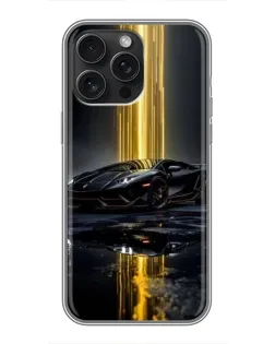 Чехол для iPhone 16 Pro Max с картинкой «Ночной Lamborghini драйв»
