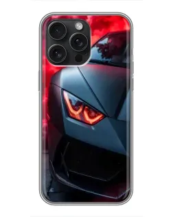 Чехол для iPhone 16 Pro Max с картинкой «Lamborghini красное сияние»